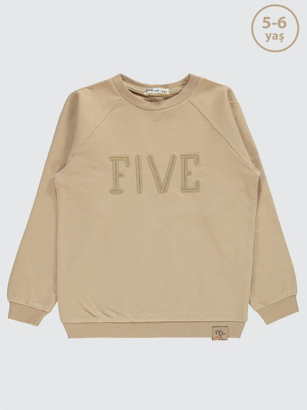 Civil Boys Two Nakışlı 2-5 Yaş Sweatshirt - Bej