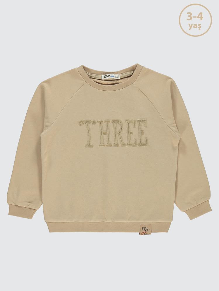 Civil Boys Two Nakışlı 2-5 Yaş Sweatshirt - Bej