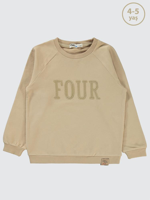 Civil Boys Two Nakışlı 2-5 Yaş Sweatshirt - Bej