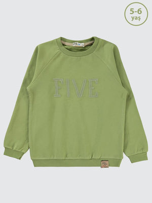 Civil Boys Two Nakışlı 2-5 Yaş Sweatshirt - Yeşil