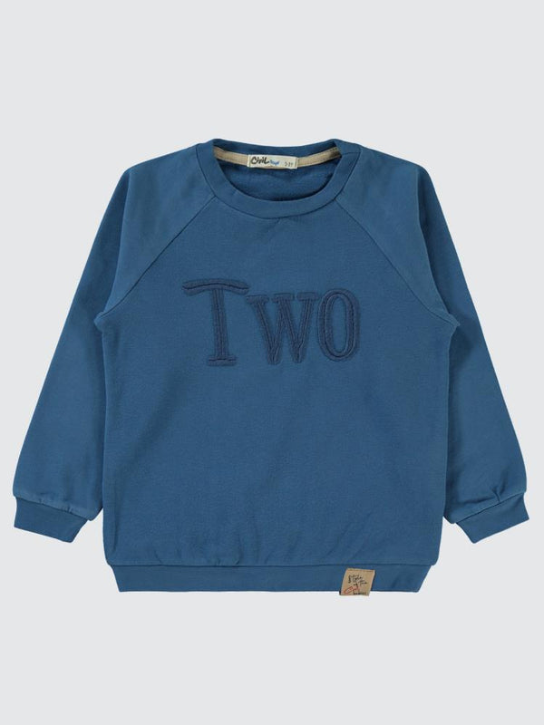 Civil Boys Two Nakışlı 2-5 Yaş Sweatshirt - Mavi