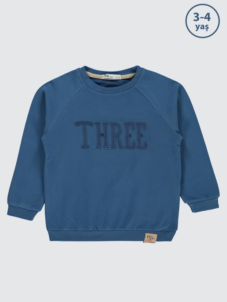 Civil Boys Two Nakışlı 2-5 Yaş Sweatshirt - Mavi