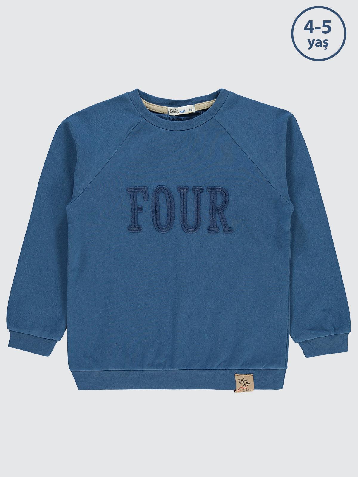 Civil Boys Two Nakışlı 2-5 Yaş Sweatshirt - Turuncu