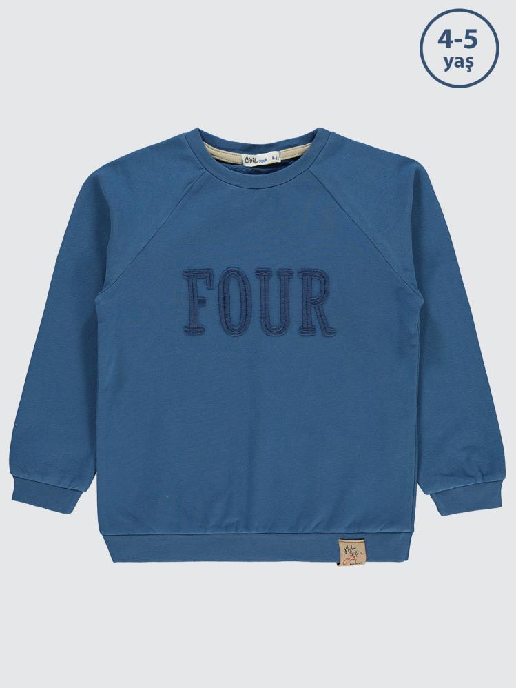 Civil Boys Two Nakışlı 2-5 Yaş Sweatshirt - Mavi