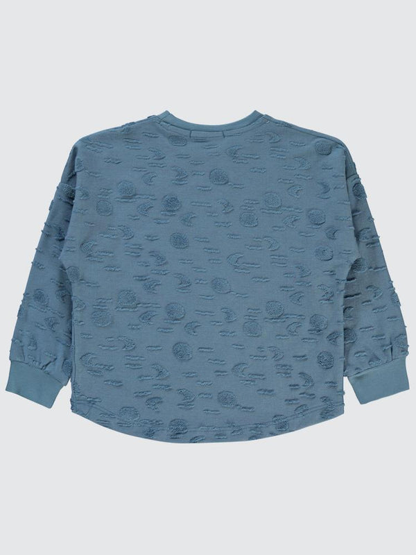 Civil Boys Ay Desenli 2-5 Yaş Sweatshirt - Mavi