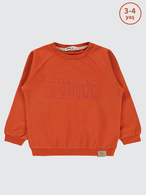 Civil Boys Two Nakışlı 2-5 Yaş Sweatshirt - Turuncu