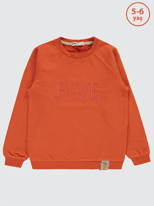 Civil Boys Two Nakışlı 2-5 Yaş Sweatshirt - Turuncu