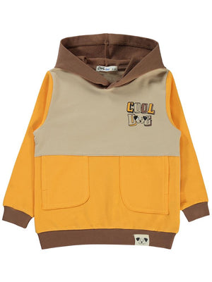Civil Boys Cool Dog Baskılı Kapşonlu 2-5 Yaş Sweatshirt - Sarı