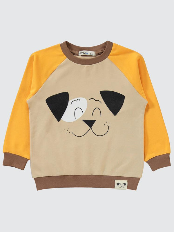 Civil Boys Cool Dog Baskılı 2-5 Yaş Eşofman Takımı - Sarı