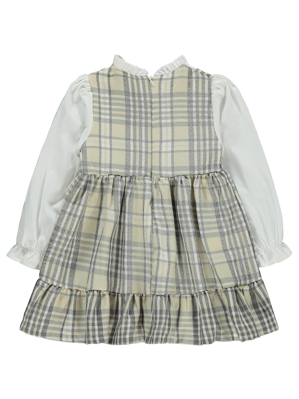 Civil Girls Yakası Fırfırlı 2-5 Yaş Elbise - Bej