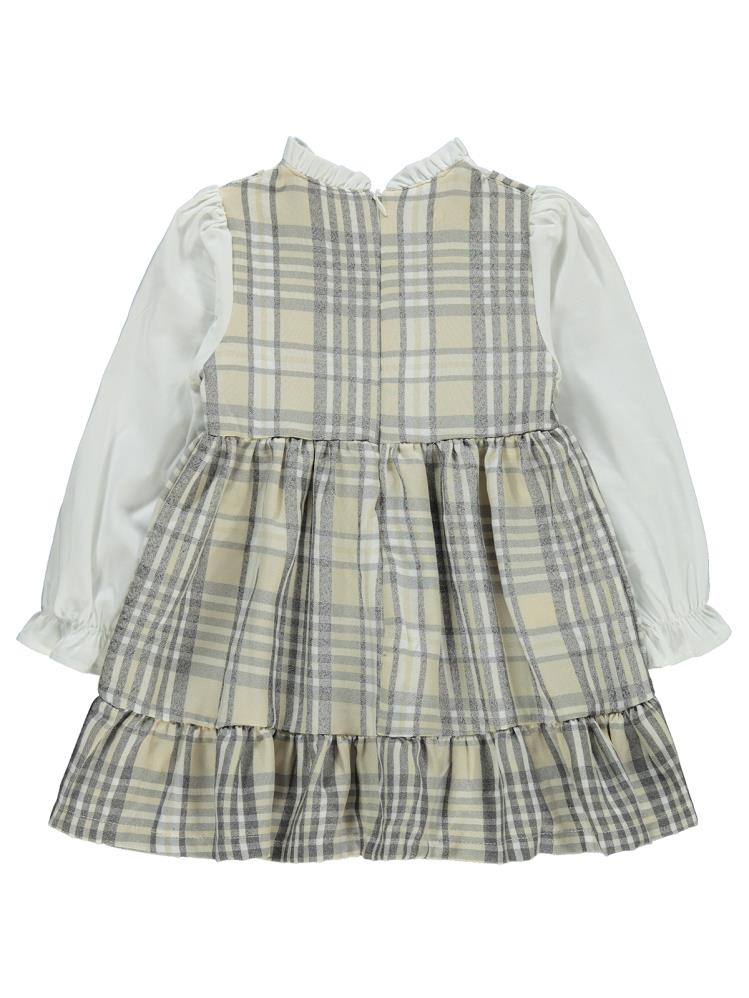 Civil Girls Yakası Fırfırlı 2-5 Yaş Elbise - Bej