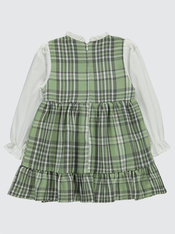 Civil Girls Yakası Fırfırlı 2-5 Yaş Elbise - Yeşil