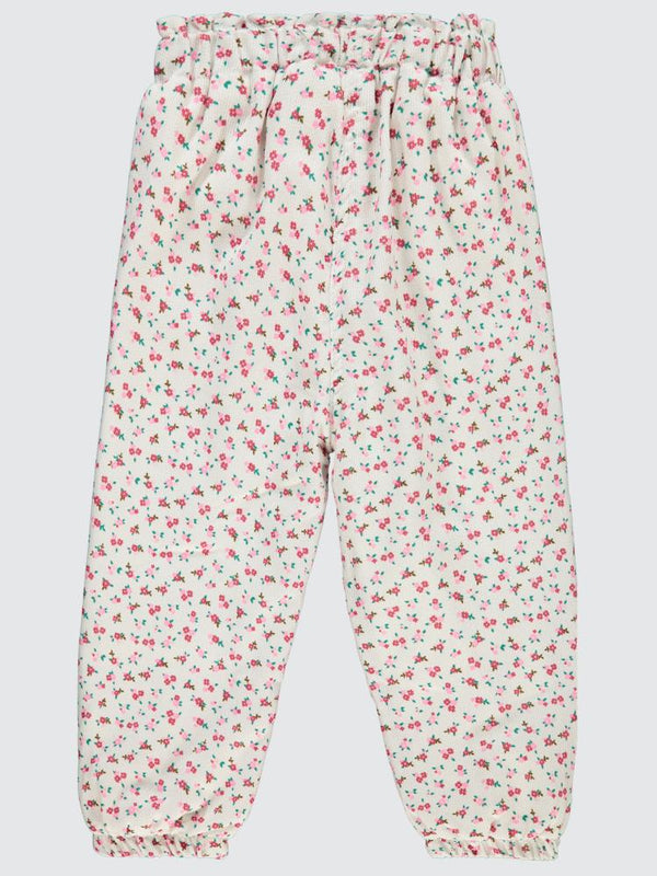 Civil Girls Çıtı Çiçek Desen 2-5 Yaş Pantolon - Ekru