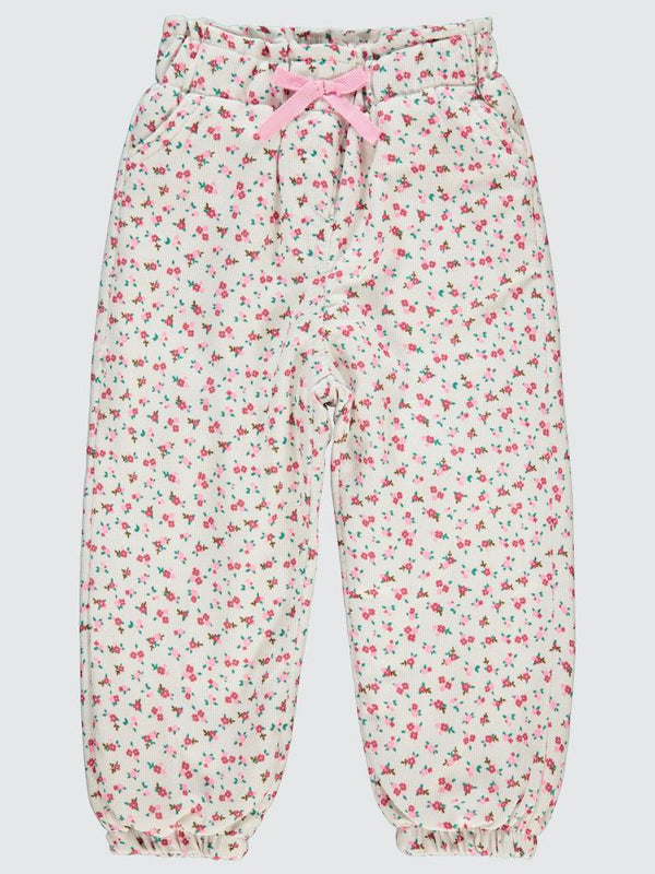 Civil Girls Çıtı Çiçek Desen 2-5 Yaş Pantolon - Ekru