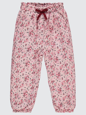 Civil Girls Çıtı Çiçek Desen 2-5 Yaş Pantolon - Pudra