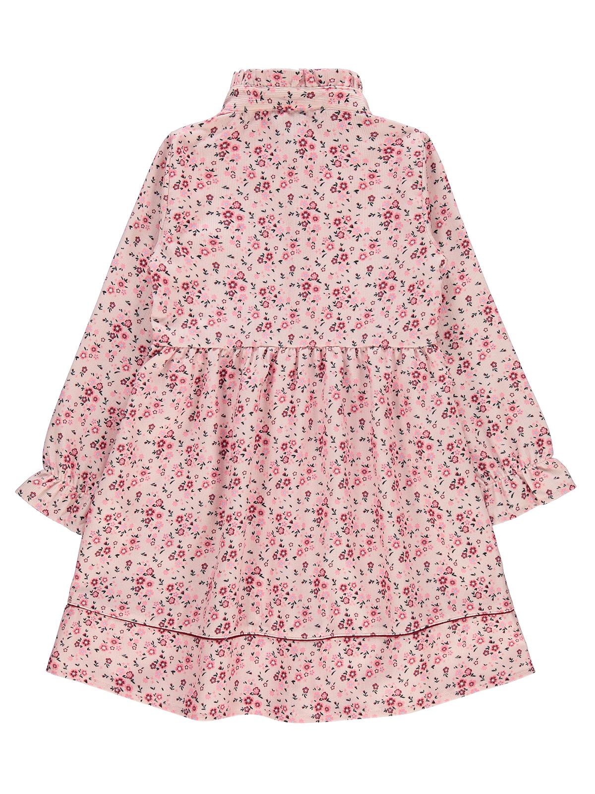 Civil Girls Çıtı Çiçek Desen 6-9 Yaş Elbise - Pudra