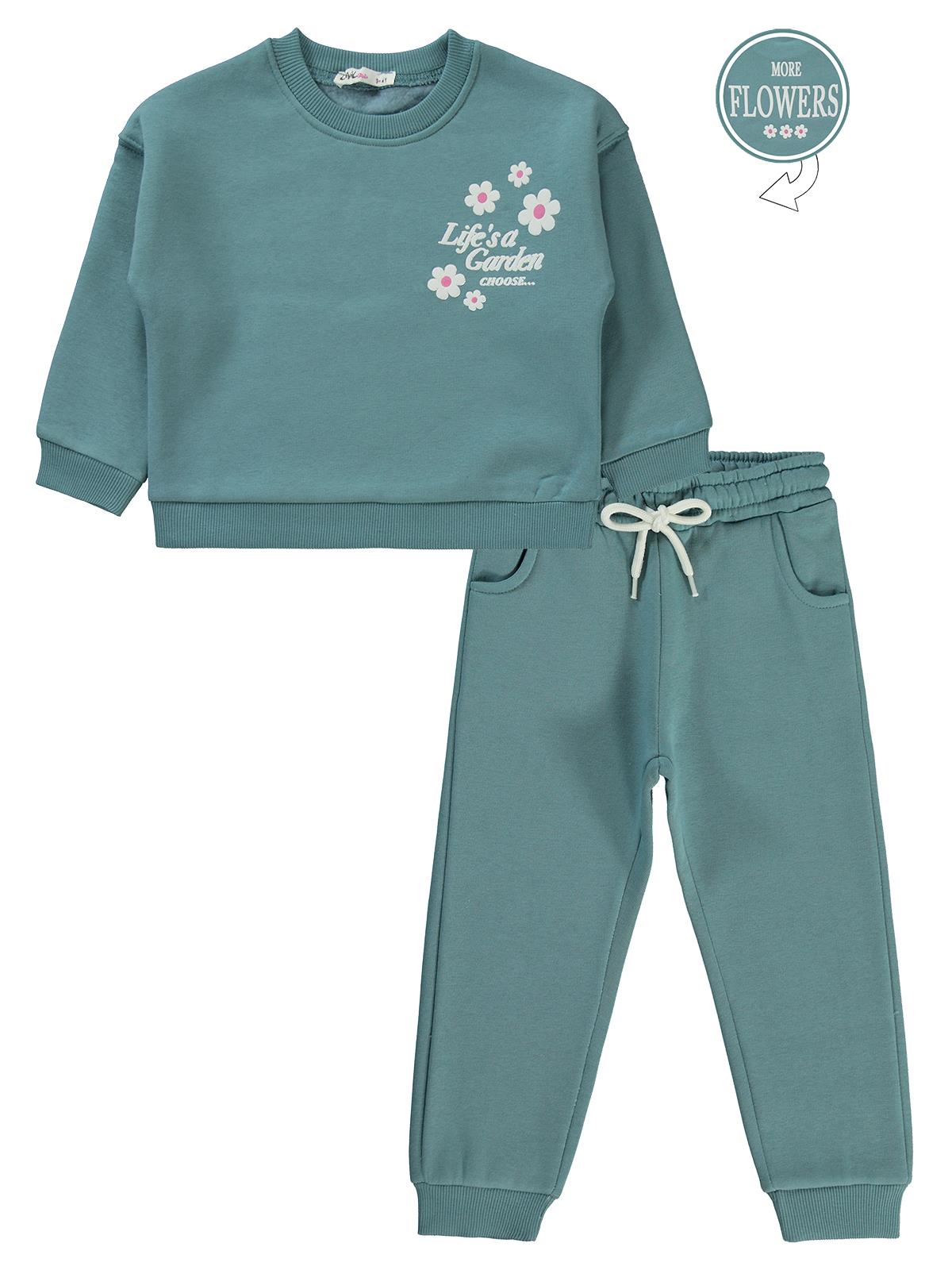 Civil Girls Papatya Baskılı 2-5 Yaş Eşofman Takımı - Mavi