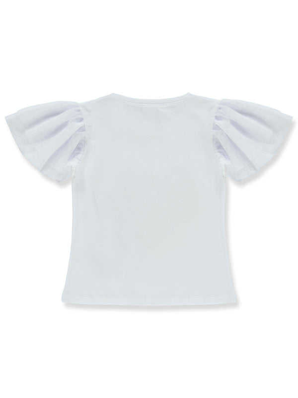 Civil Girls Kolları Tül Lyc Süprem 4-9 Yaş Tişört - Sarı