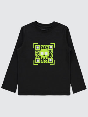Civil Boys Skull Baskılı 6-9 Yaş Sweatshirt - Siyah