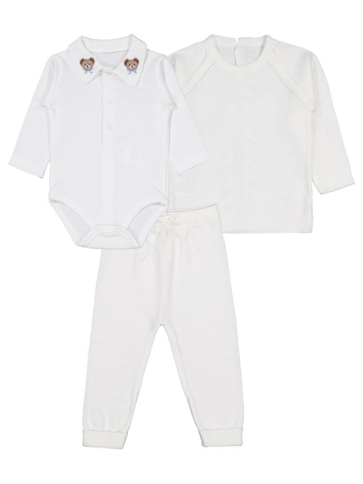 Tafyy Yakalı 3-12 Ay Takım - Ekru