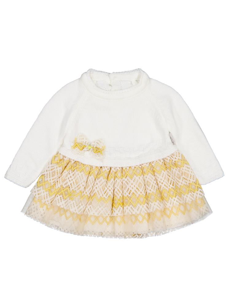 Tafyy Fiyonklu 3-18 Ay Elbise - Ekru