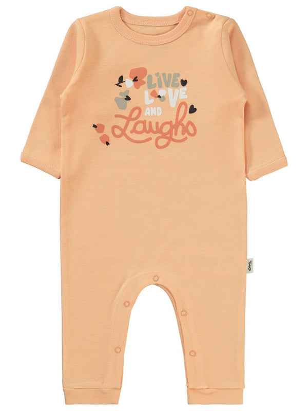 Civil Baby Flowery Baskılı 3-9 Ay Tulum - Pudra