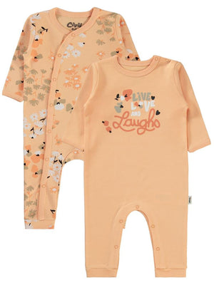 Civil Baby Flowery Baskılı 3-9 Ay Tulum - Pudra