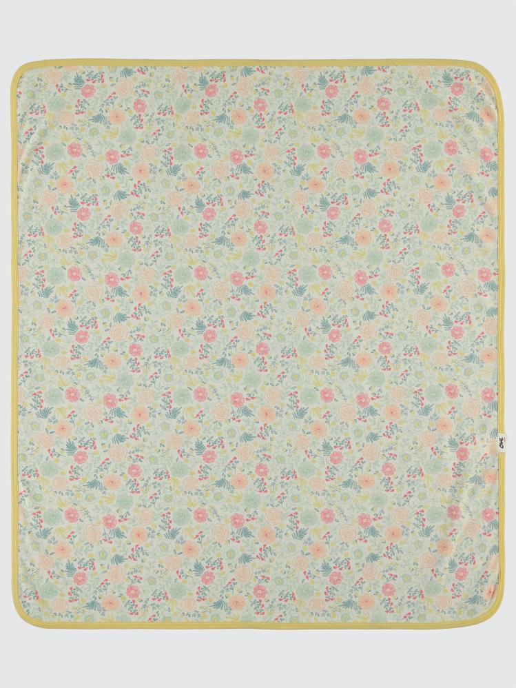 Civil Baby Natural Flowers Baskılı Battaniye - Hardal