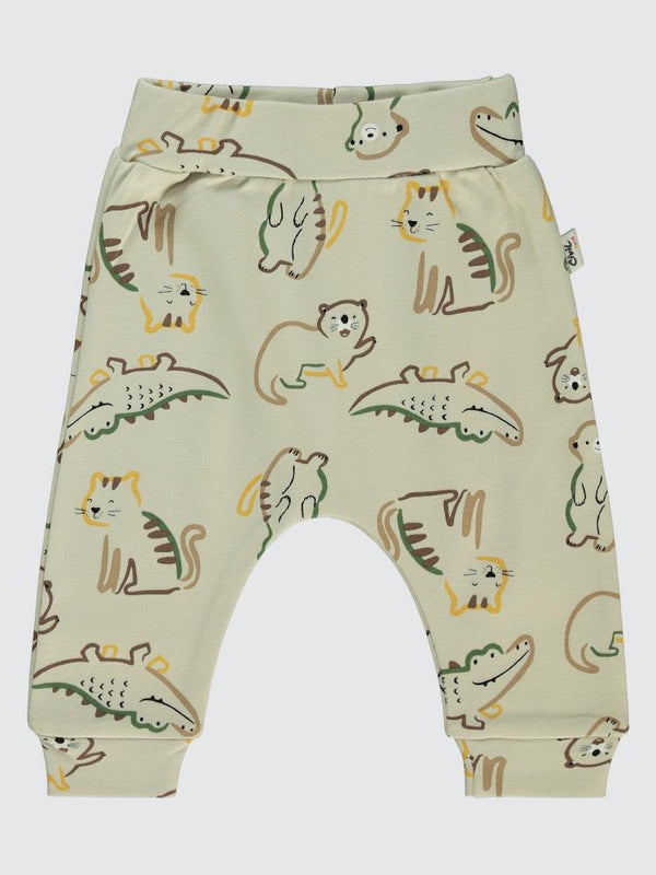 Civil Baby Renkli Hayvanlar Baskılı 6-18 Tek Alt Bebe - Hardal