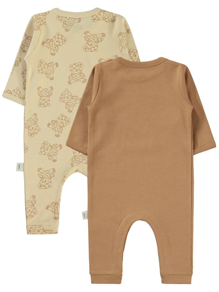 Civil Baby Cute Bear Baskılı 3-9 Ay Tulum - Kahverengi