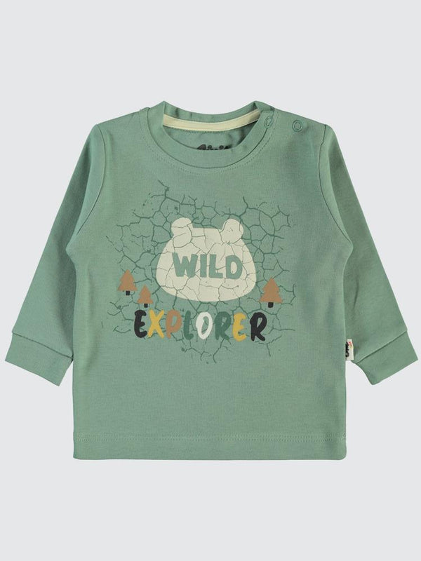 Civil Baby Crack Pattern Baskılı 6-18 Sweatshirt - Yeşil