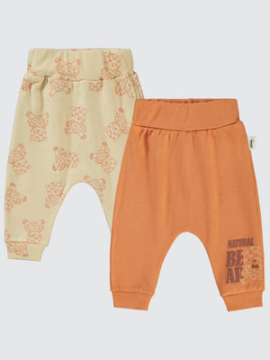 Civil Baby Natural Bear Baskılı 6-18 Tek Alt Bebe - Turuncu