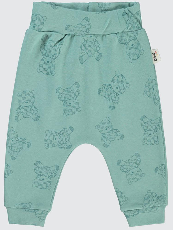 Civil Baby Natural Bear Baskılı 6-18 Tek Alt Bebe - Yeşil