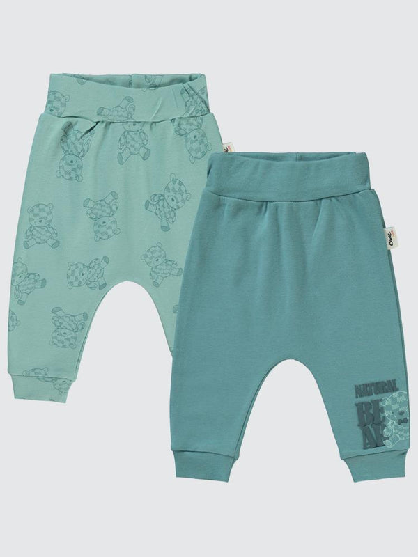 Civil Baby Natural Bear Baskılı 6-18 Tek Alt Bebe - Yeşil