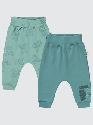 Civil Baby Natural Bear Baskılı 6-18 Tek Alt Bebe - Yeşil