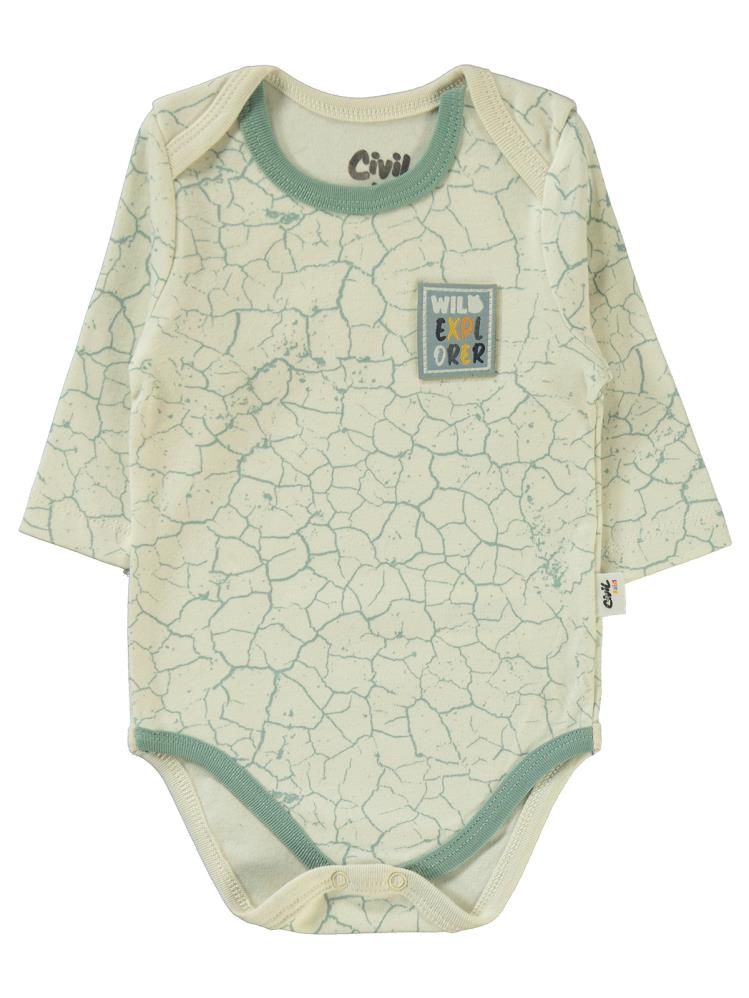 Civil Baby Crack Pattern Baskılı 3'lü 6-18 Takım - Yeşil