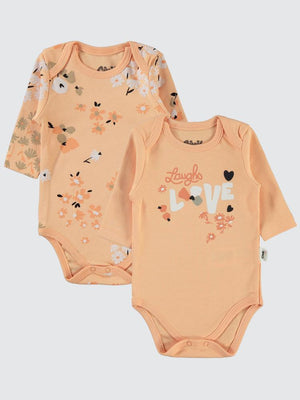 Civil Baby Flowery Baskılı 3-18 Çıtçıtlı Badi - Pudra