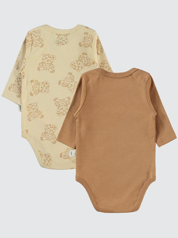 Civil Baby Cute Bear Baskılı 3-18 Çıtçıtlı Badi - Kahverengi