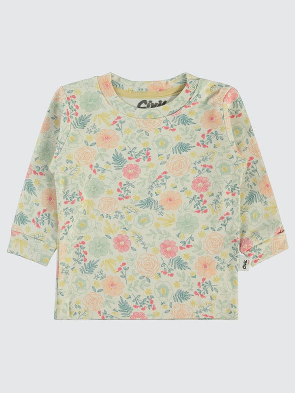 Civil Baby Natural Flowers Baskılı 6-18 Sweatshirt - Hardal