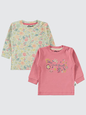Civil Baby Natural Flowers Baskılı 6-18 Sweatshirt - Pembe