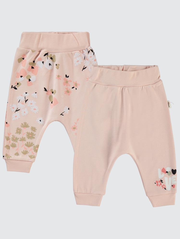 Civil Baby Flowery Baskılı 6-18 Tek Alt Bebe - Pudra