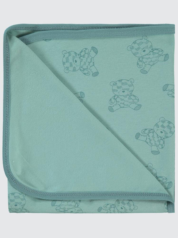 Civil Baby Natural Bear Baskılı Battaniye - Yeşil