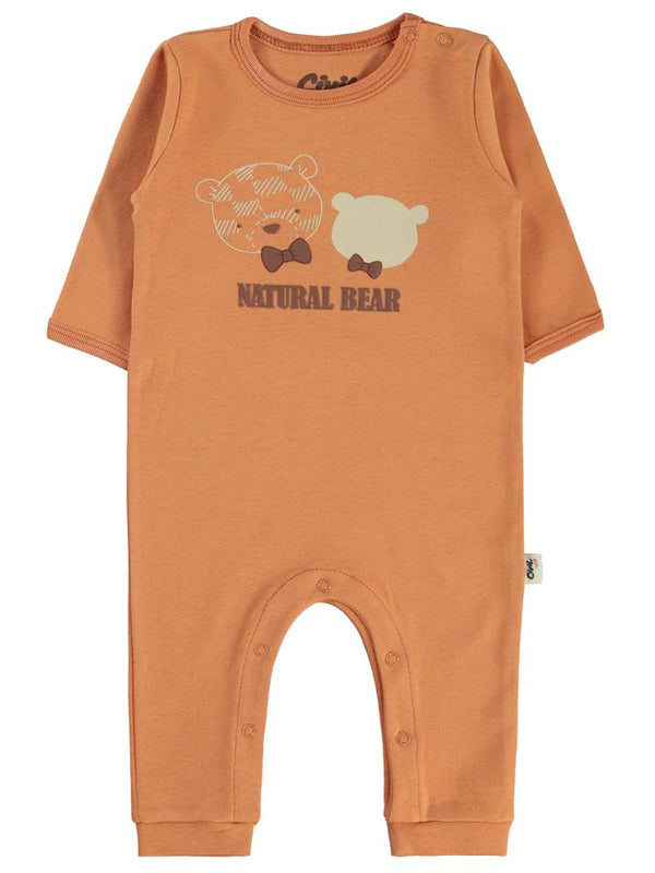 Civil Baby Natural Bear Baskılı 3-9 Tulum - Turuncu