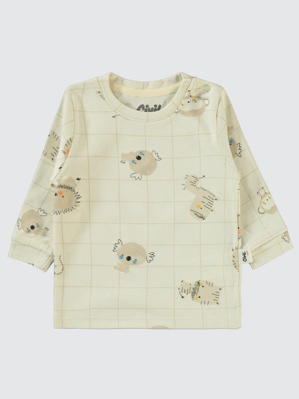Civil Baby Fun Animals Baskılı 6-18 Sweatshirt - Kahverengi
