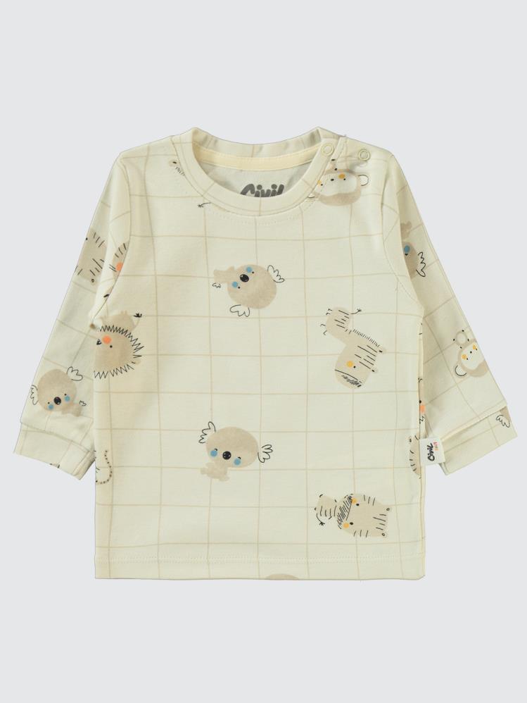 Civil Baby Fun Animals Baskılı 6-18 Sweatshirt - Kahverengi