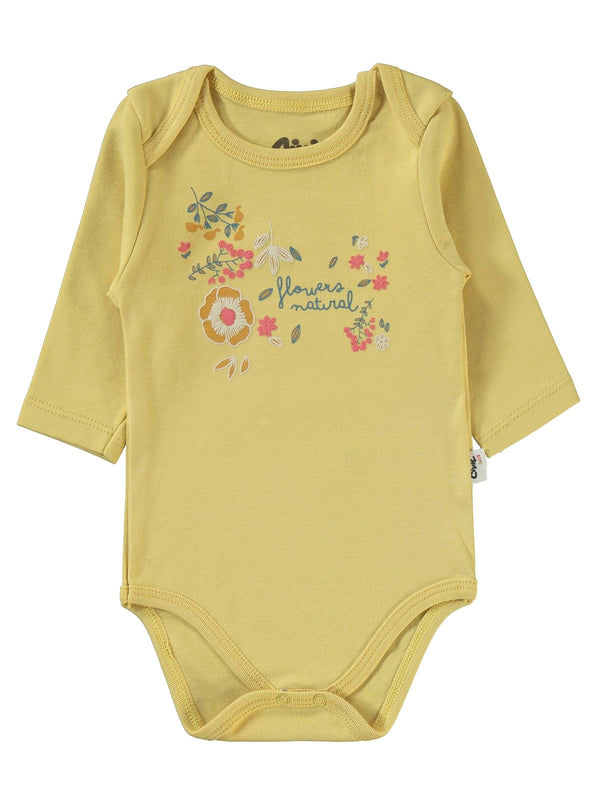 Civil Baby Natural Flowers Baskılı 3'lü 6-18 Takım - Hardal