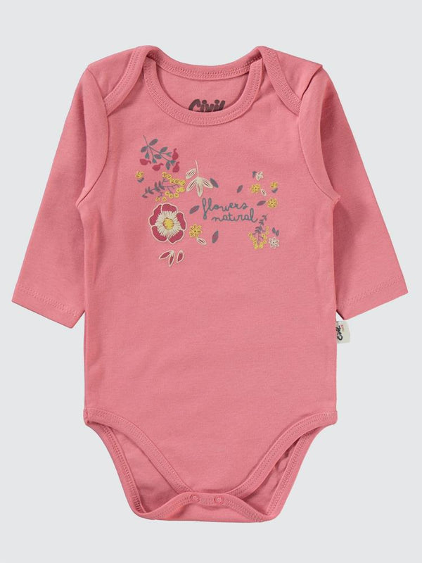 Civil Baby Natural Flowers Baskılı 3'lü 6-18 Takım - Pembe