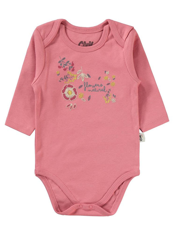 Civil Baby Natural Flowers Baskılı 3'lü 6-18 Takım - Pembe
