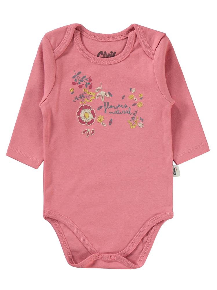 Civil Baby Natural Flowers Baskılı 3'lü 6-18 Takım - Pembe