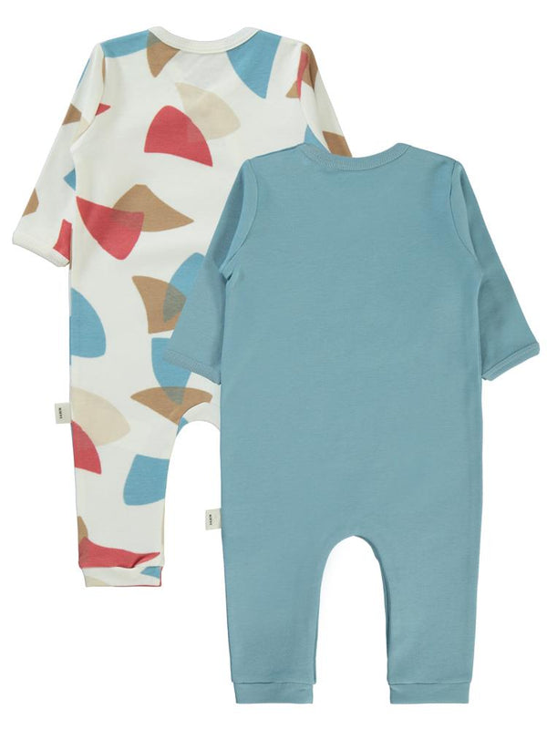 Civil Baby Colored Fıgures Baskılı 3-9 Ay Tulum - Mavi